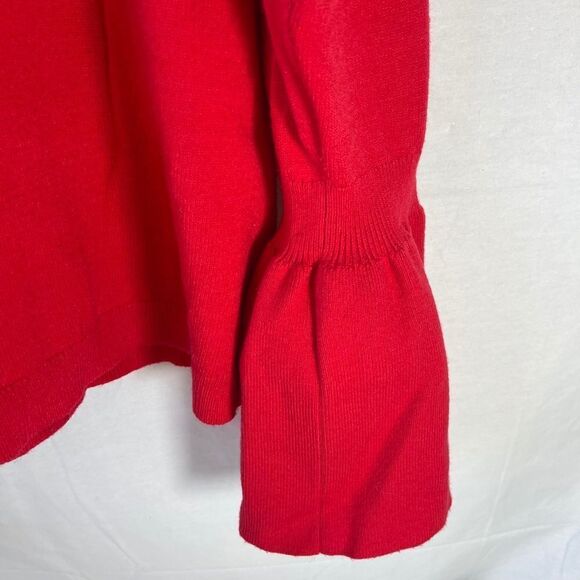 Halogen True Red Bell Sleeve Scoop Neck Sweater Sz XL - Picture 4 of 7